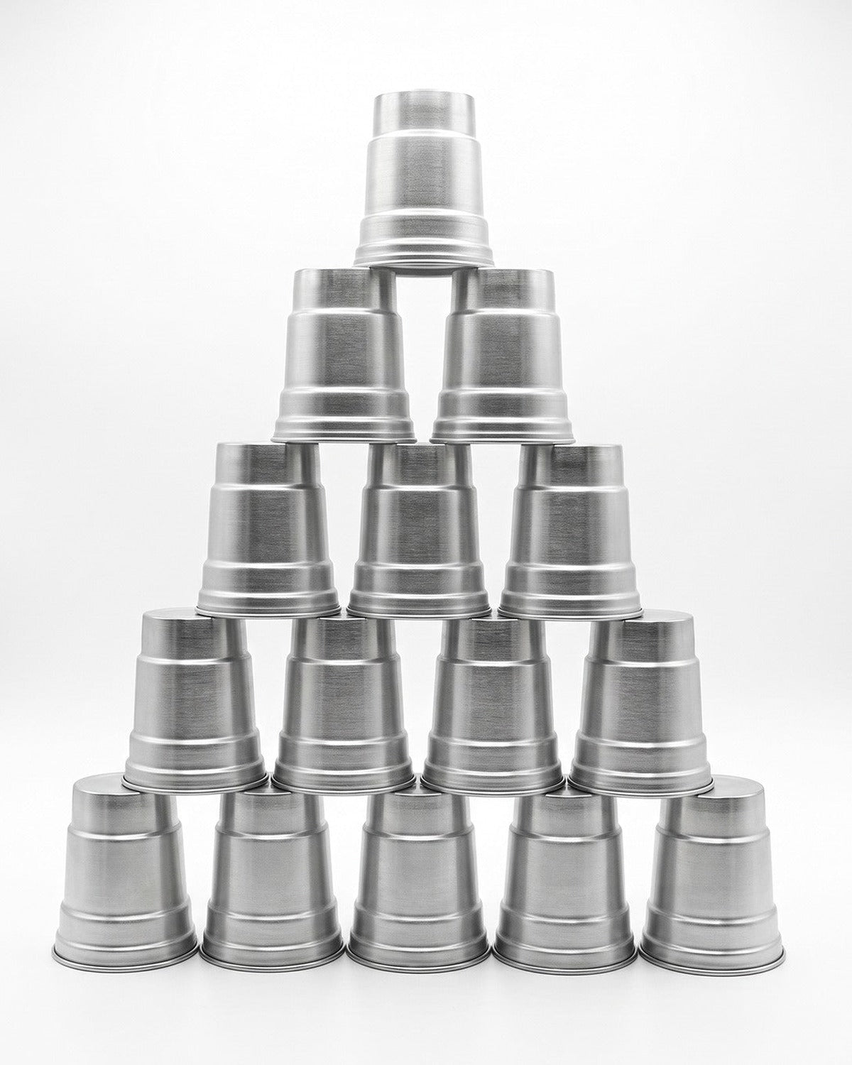 Stack of 16 oz aluminium party cups for events — MaxPrint Dubai
