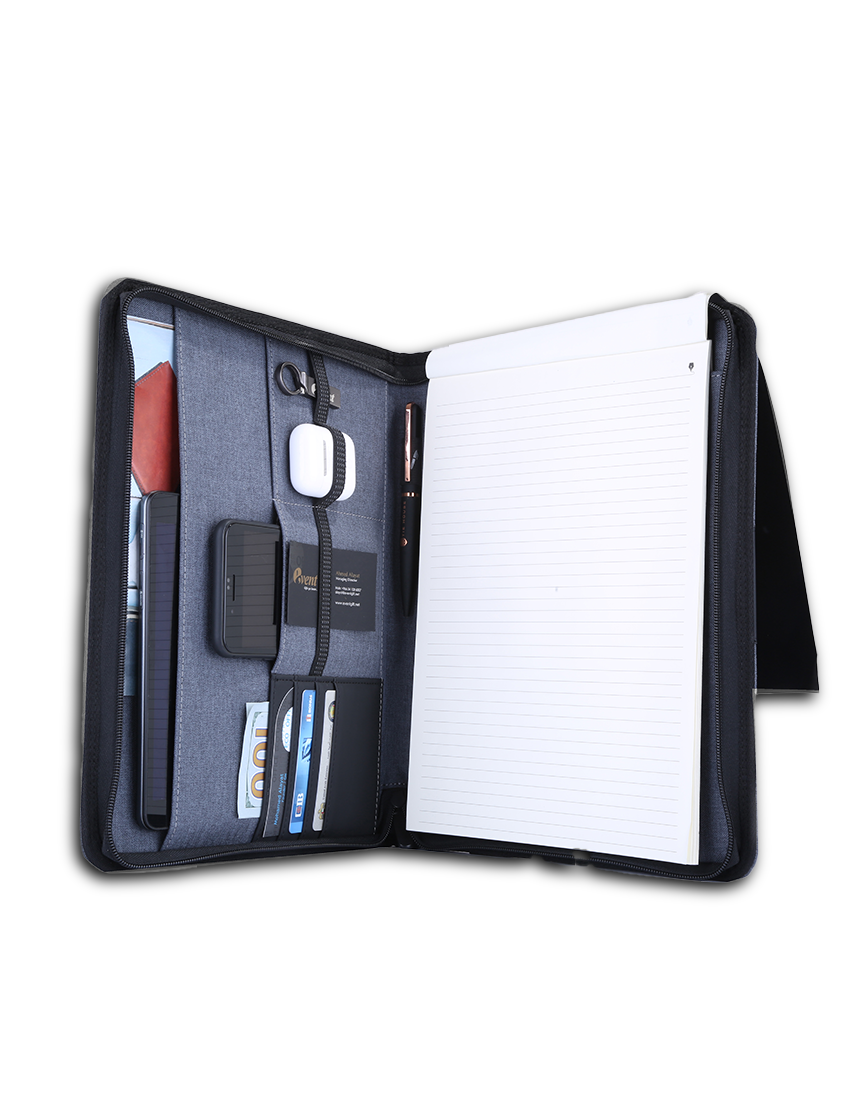 Business Folder — A4 Linen Folder with Pen Loop