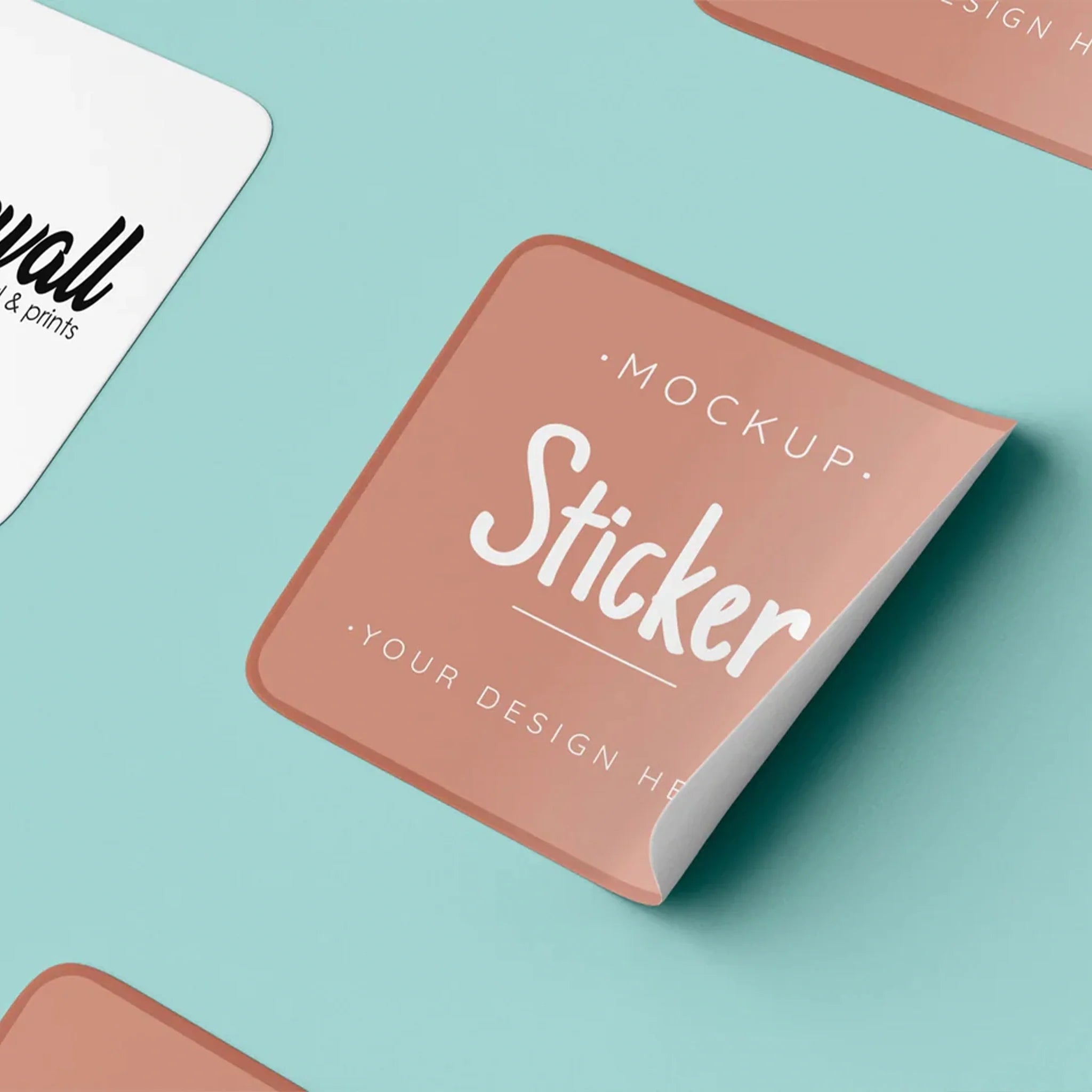 100 Paper Stickers 7 x 7 cm Glossy Lamination