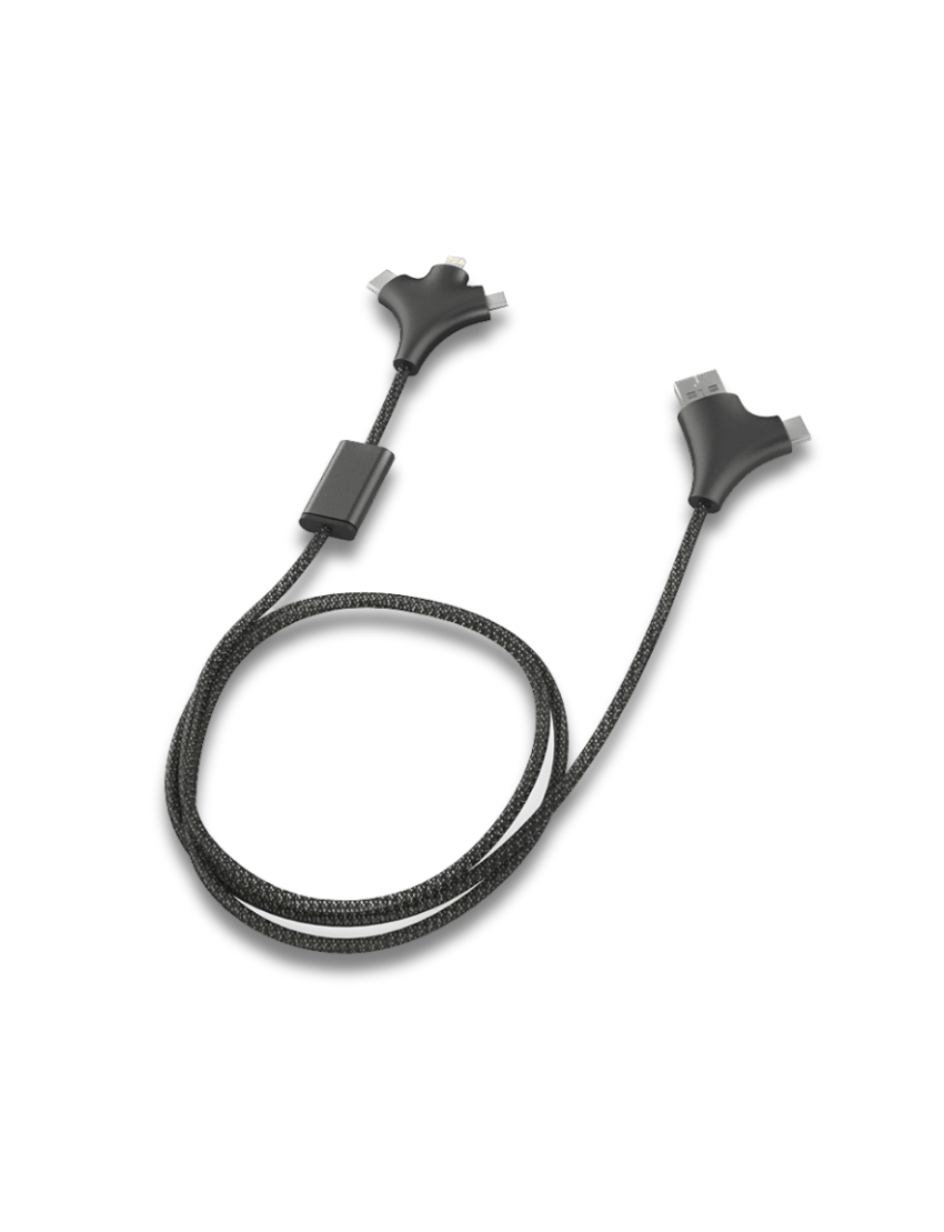 W Cable — Versatile 3-in-1 Fabric Charging Cable