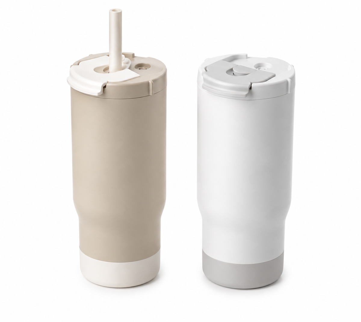 Sipora — 600ml Steel Straw Coffee Mug with Non-Slip Grip
