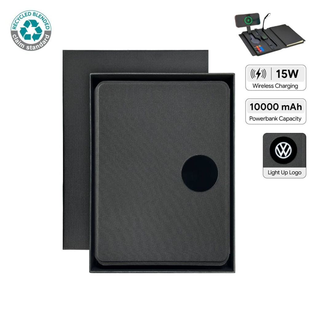 Solais — Santhome Recycled 10000 mAh Power Bank and 15W Magsafe Smart A5 Organizer - Black