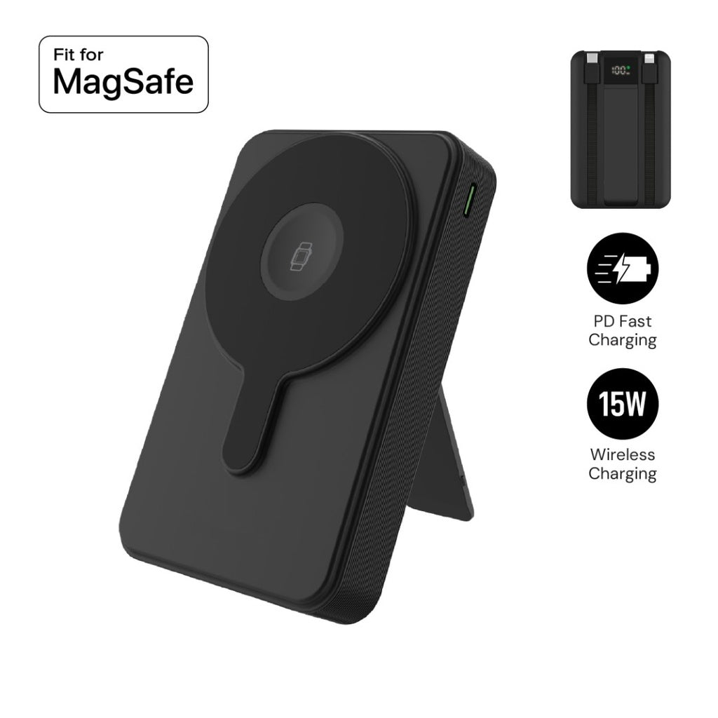 Solaro @memorii 10000 mAh all-in-one wireless powerbank in black