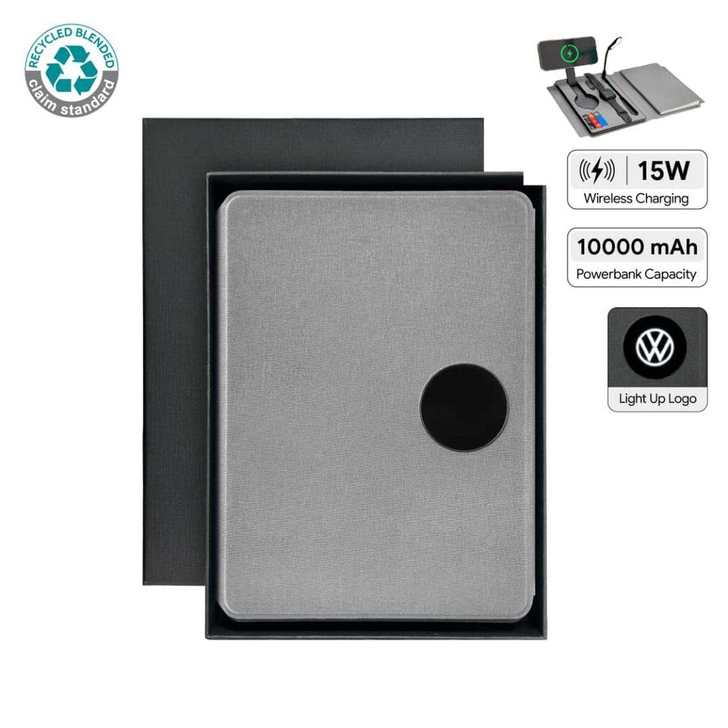 Solais — Santhome Recycled 10000 mAh Power Bank with 15W Magsafe Smart A5 Organizer - Grey