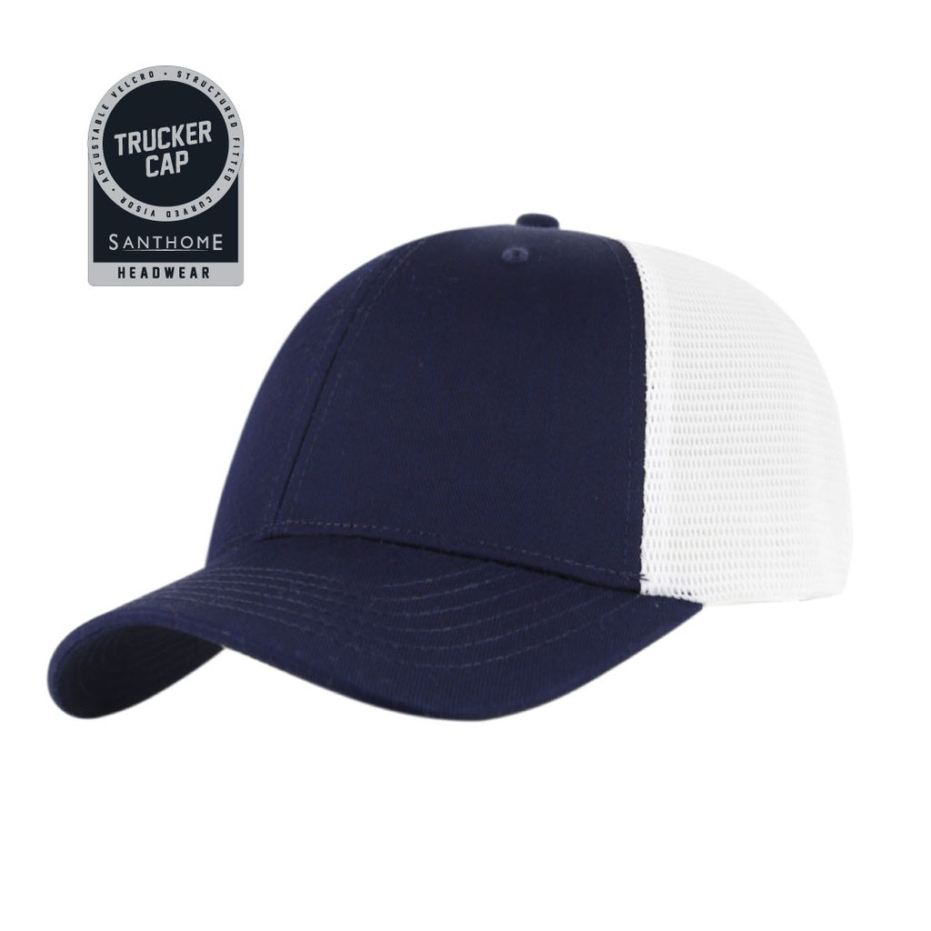 Swift — Santhome 6 Panel Trucker Cap, Navy / White