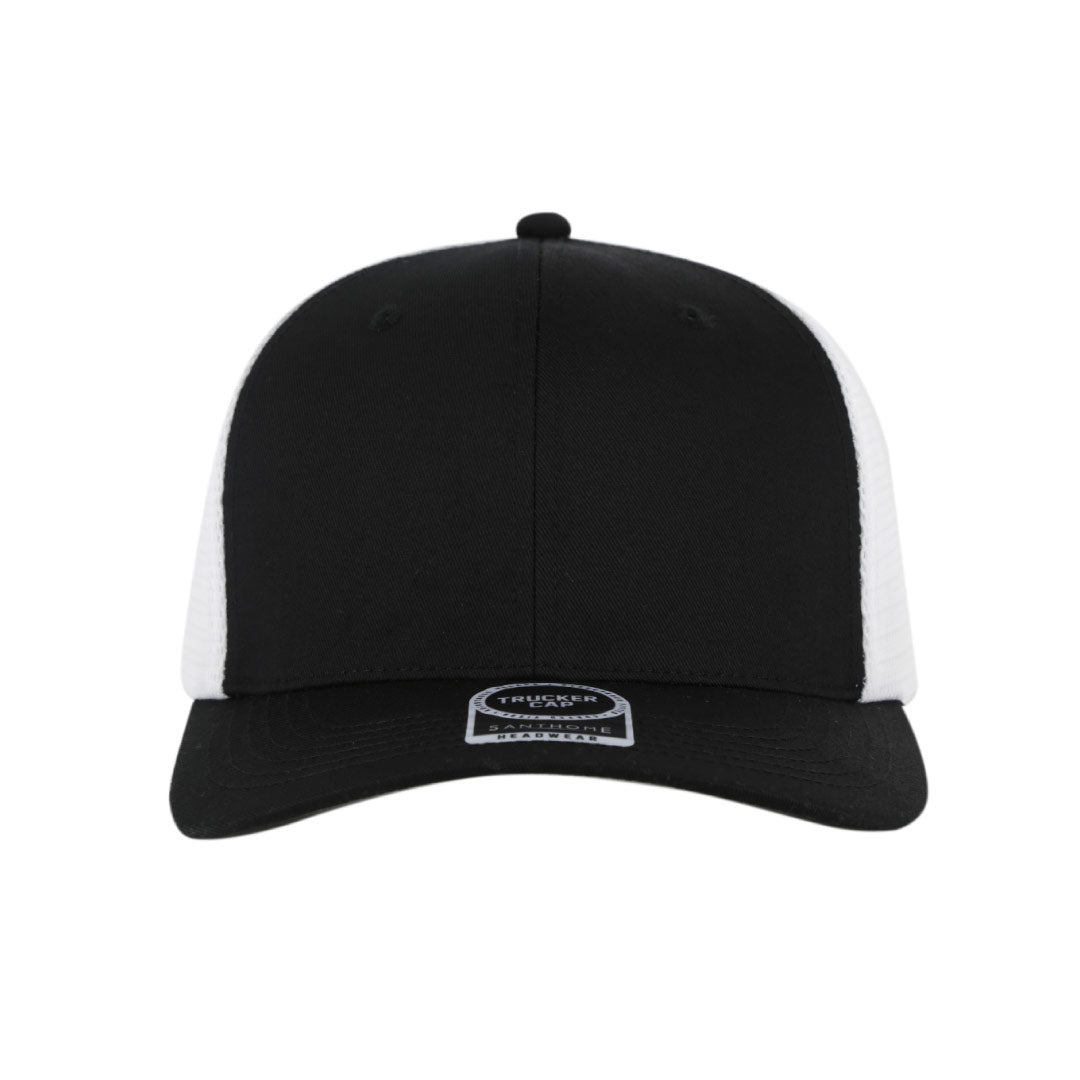 Swift — Santhome 6 Panel Trucker Cap, Black / White