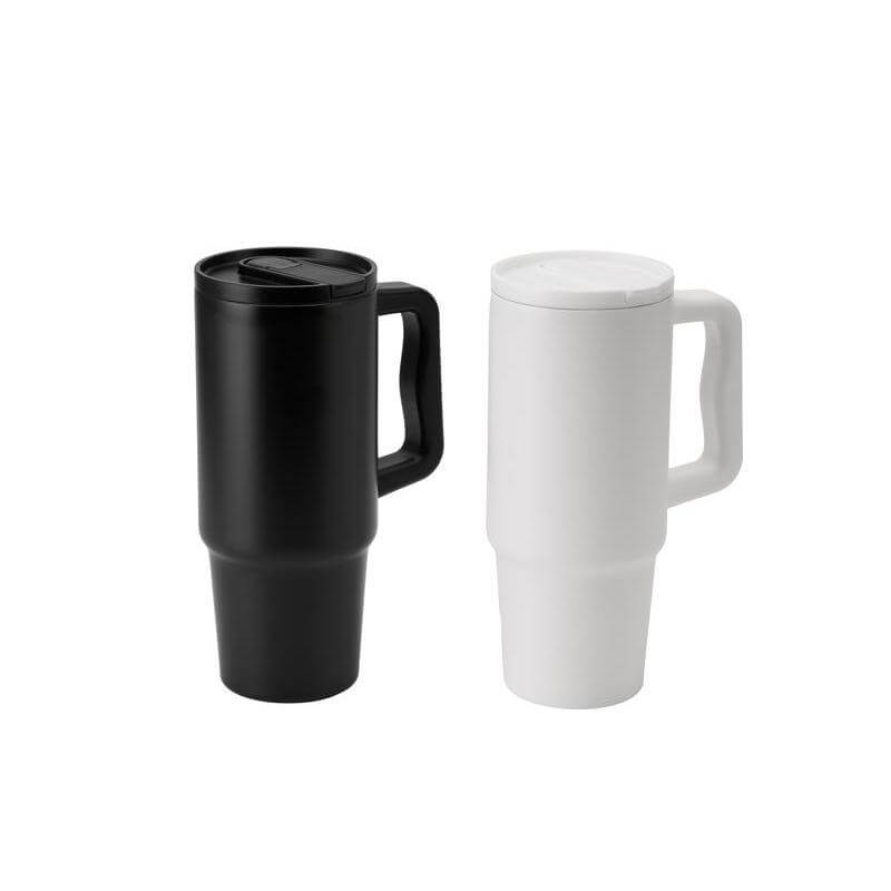BERN 2.0 - Hans Larsen Recycled Stainless Steel Tumbler with Straw Lid - White — view 5 — MaxPrint Dubai
