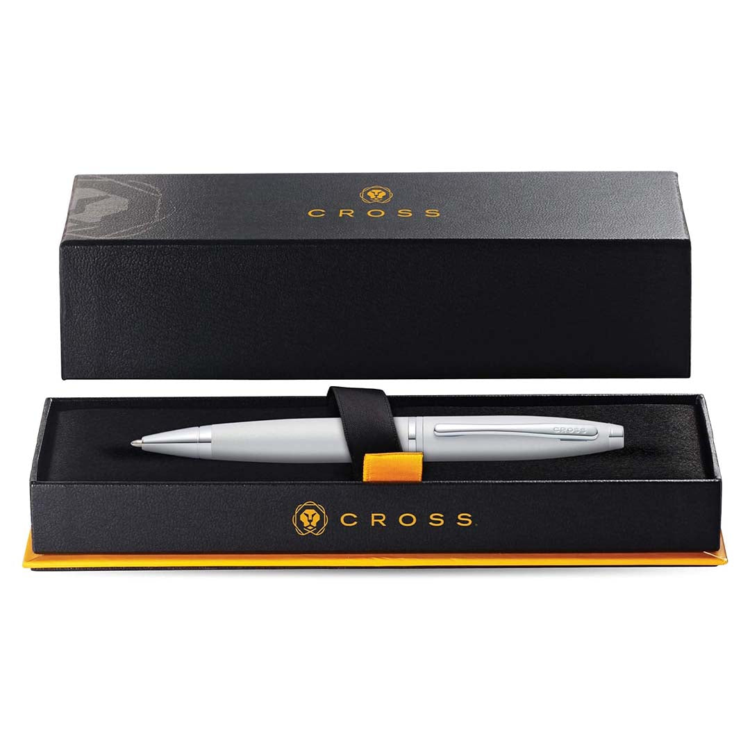 Cross Calais™ Satin Chrome with Polished Chrome Appointments Ballpoint Pen (Blue Ink)