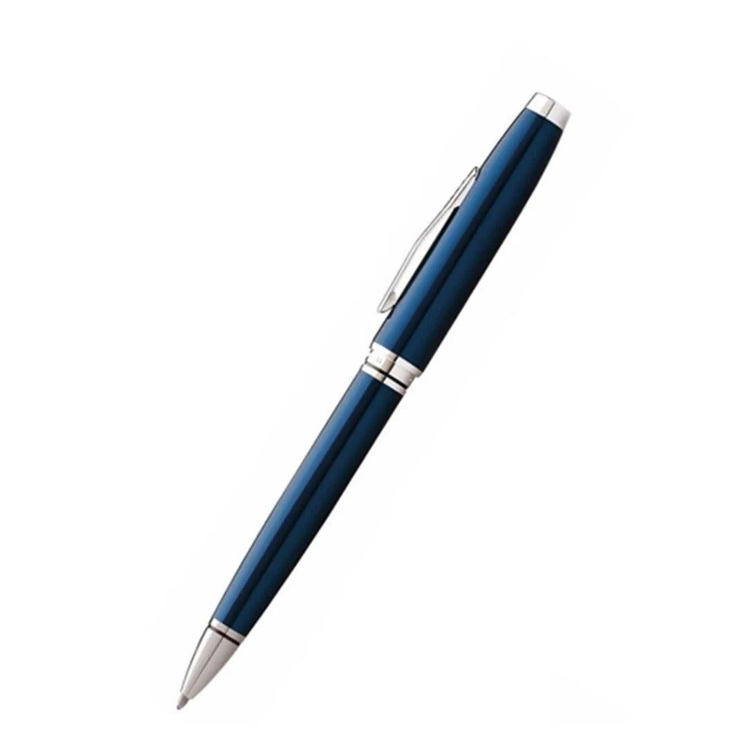 Cross Coventry Blue Lacquer with Polished Chrome Appointments Ballpoint Pen (Blue Ink)