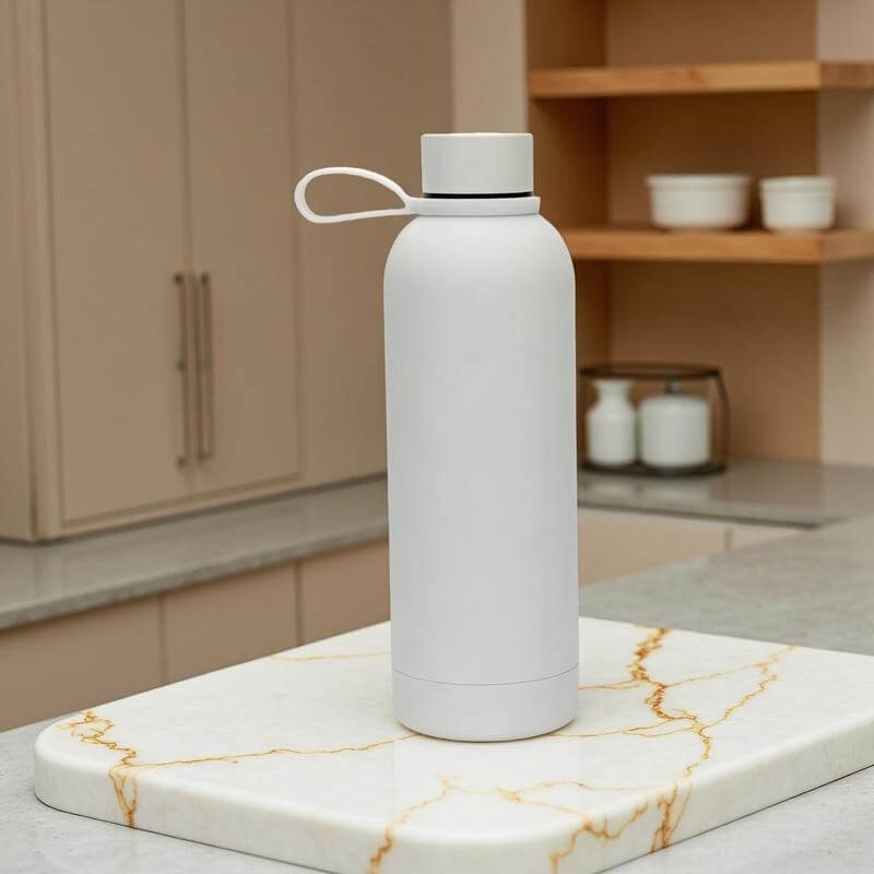 CADIZ - Giftology Double Wall Stainless Steel Bottle 500ml - White — view 3 — MaxPrint Dubai