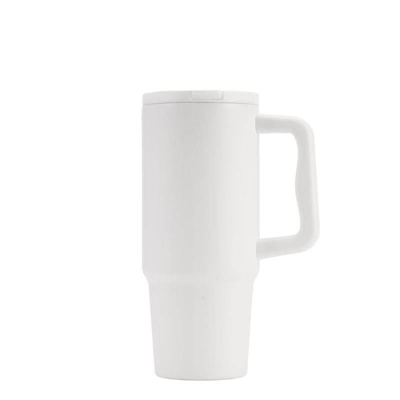 BERN 2.0 - Hans Larsen Recycled Stainless Steel Tumbler with Straw Lid - White — view 3 — MaxPrint Dubai