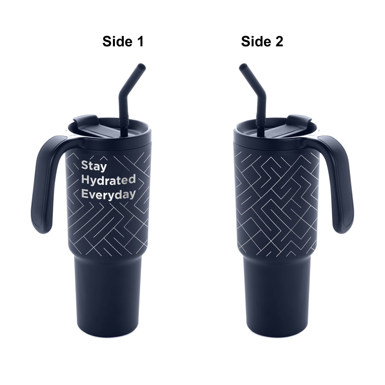 FORZA 360 - Hans Larsen Recycled Stainless Steel/PP Tumbler with 360 Branding - Navy Blue