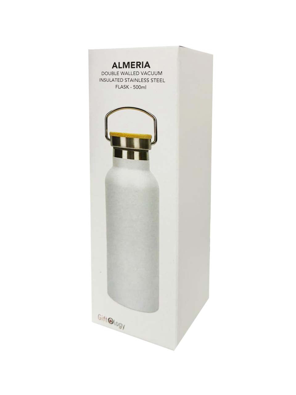 ALMERIA - Giftology Double Wall Stainless Steel Bottle 500ml - White — view 4 — MaxPrint Dubai