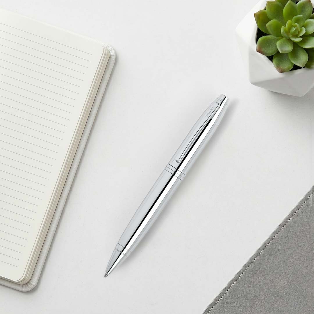 Cross Calais™ Polished Chrome with Polished Chrome Appointments Ballpoint Pen (Blue Ink)