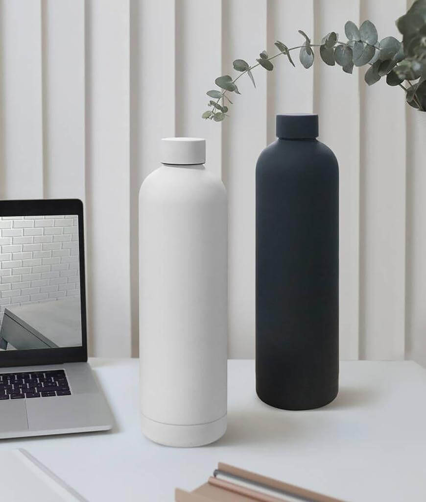 GRIGNY - Soft Touch Insulated Water Bottle - 1000ml - White