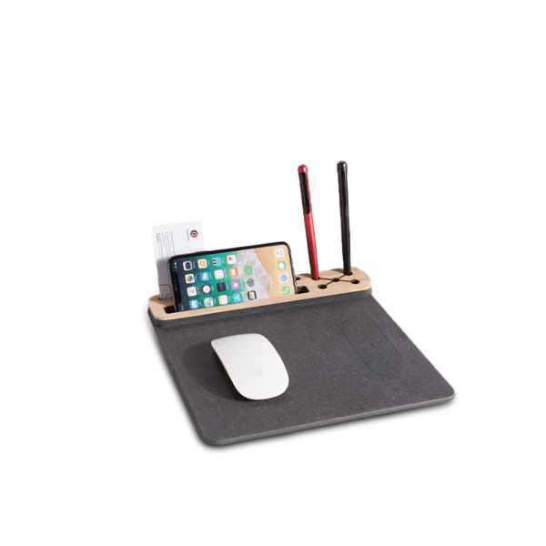 LEATHEREC Wireless Bamboo Pad — Eco-Friendly Desk Organizer