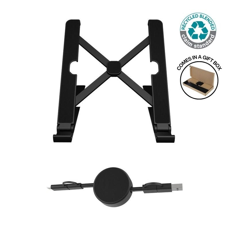 BRELA - @memorii Set of Laptop Stand and retractable cable