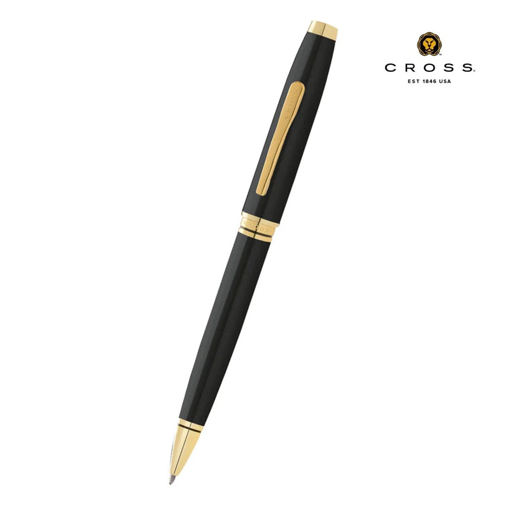 Coventry Classic Black Lacquer with Gold Tone Appointments Ballpoint Pen (Blue Ink)