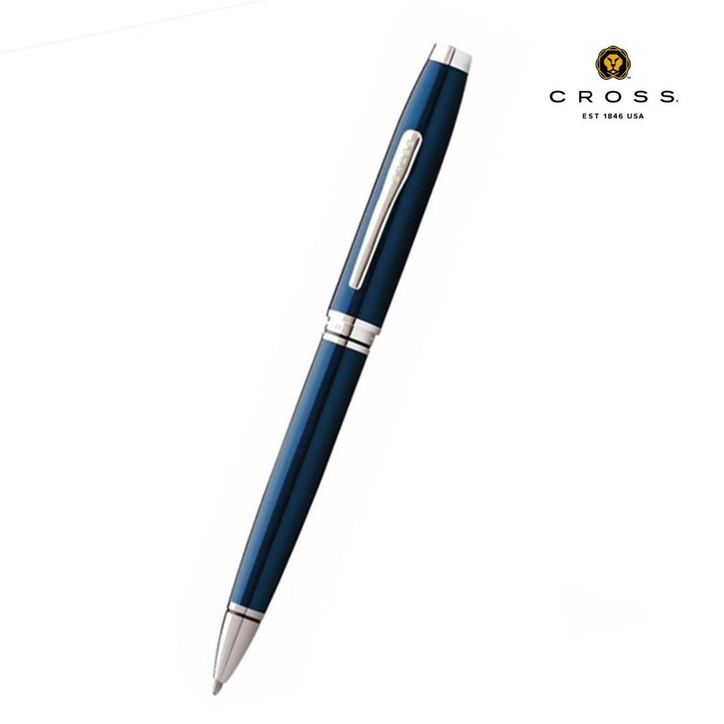 Coventry Blue Lacquer with Polished Chrome Appointments Ballpoint Pen (Blue Ink)