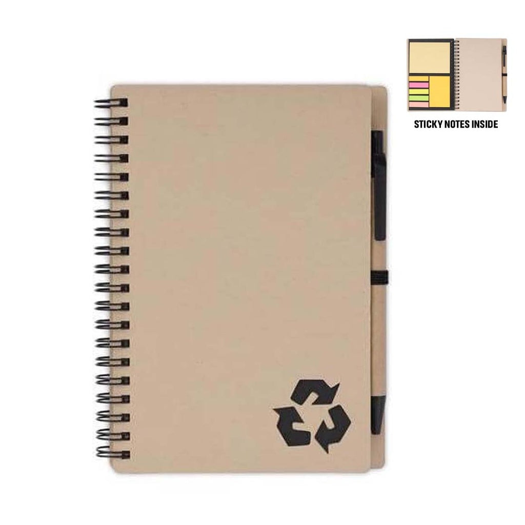 HASSA - eco-neutral A6 Notepad & Pen Set with Sticky Note - Black