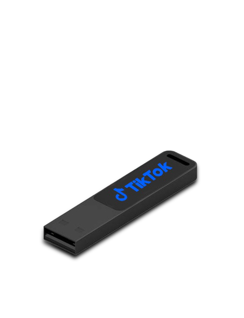 Slim Light USB Black 32Gb — Metal Logo-Engraved Flash Drive