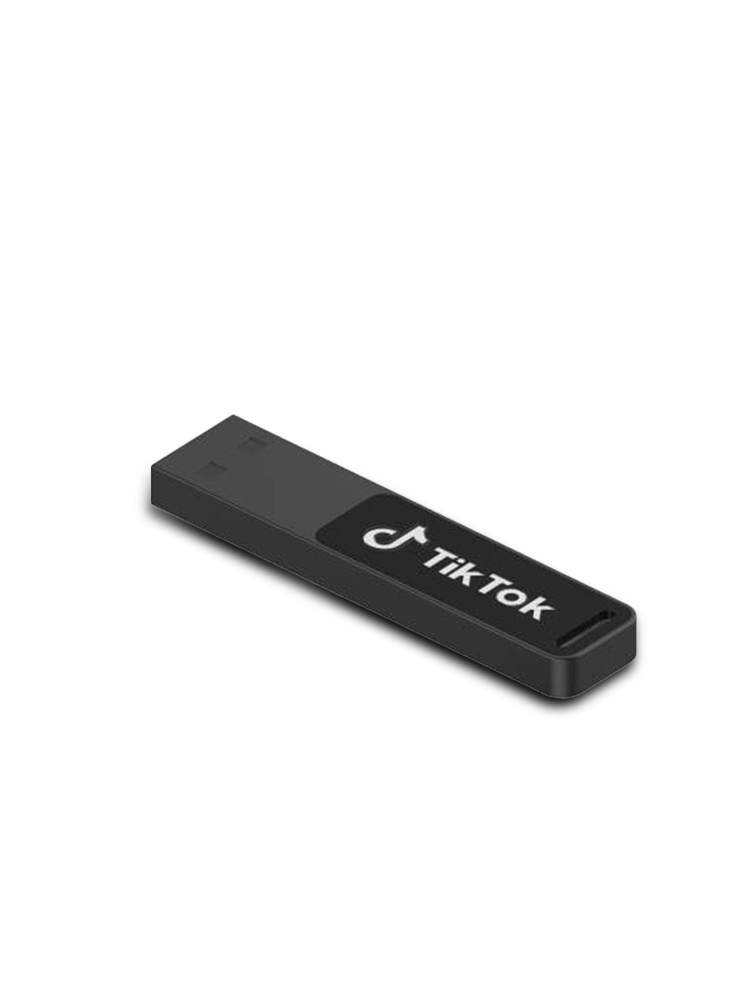 Slim Light USB Black 32Gb — Metal Logo-Engraved Flash Drive