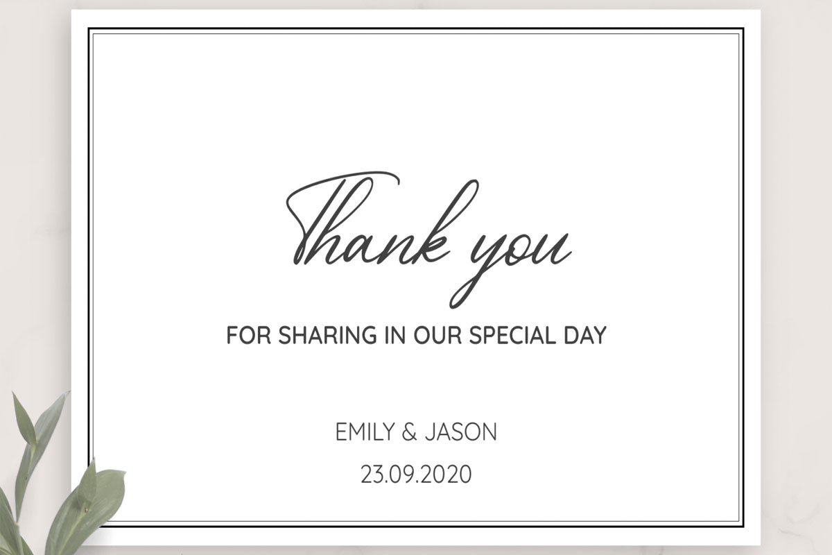 20 Thank You Cards A4 350 GSM 1 Side Printing Matt Lamination