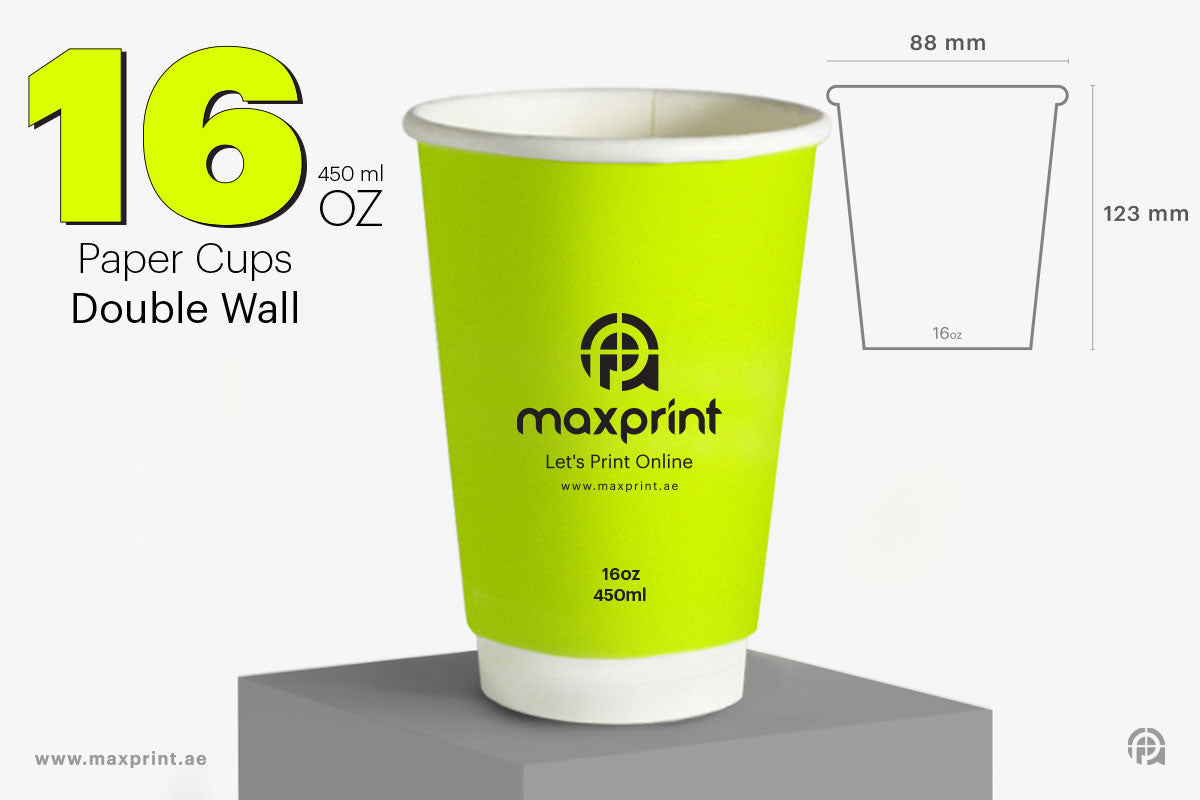 1000 Paper Cups Double Wall 16 oz