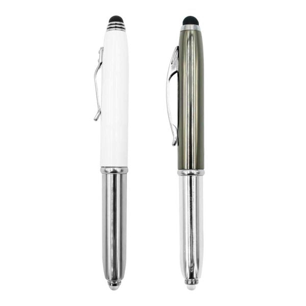 50 3 in 1 Metal Pens with Stylus and Light
