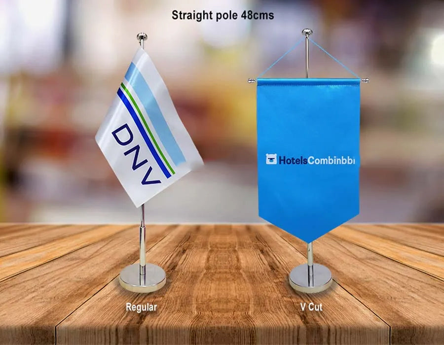 Straight Pole Table Flags - Premium model