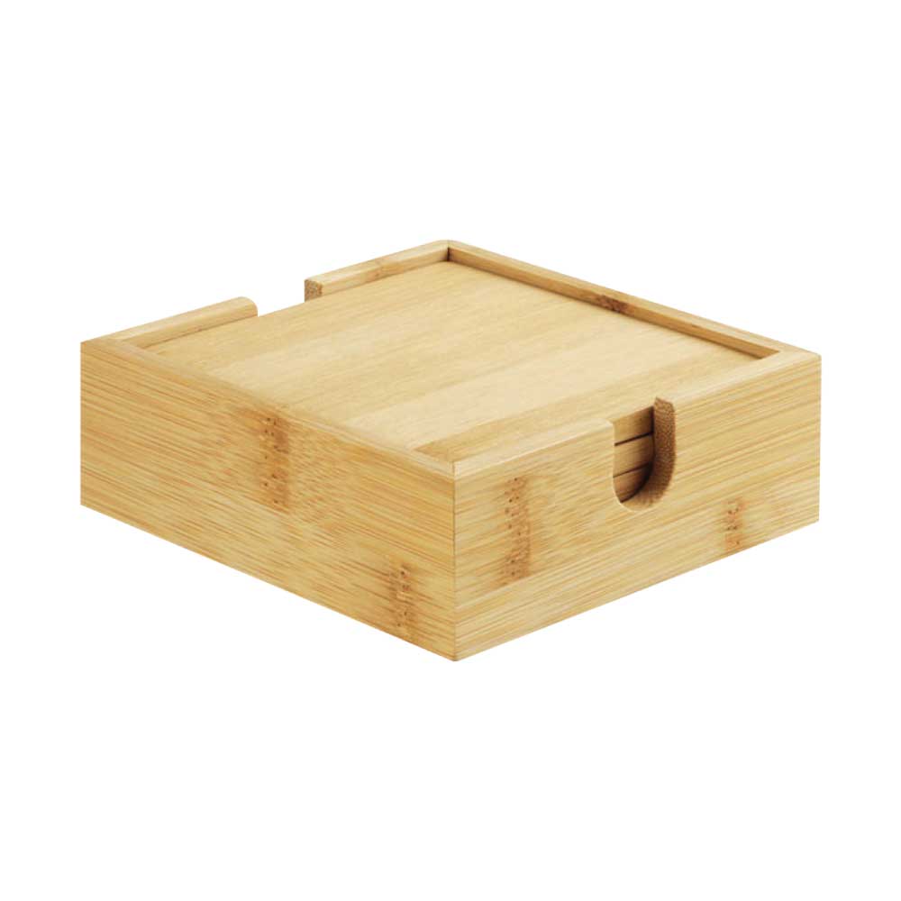 50 Bamboo Tea Coasters with Case