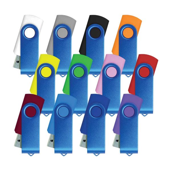 50 Blue Swivel USB Flash Drives - 32 GB
