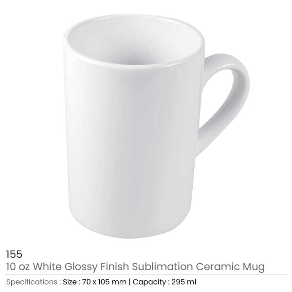 50 White Ceramic Mugs