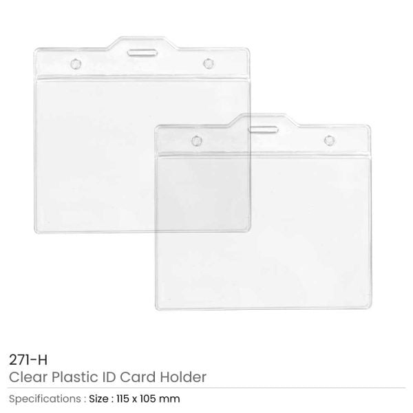 50 Clear Plastic ID Card Holder