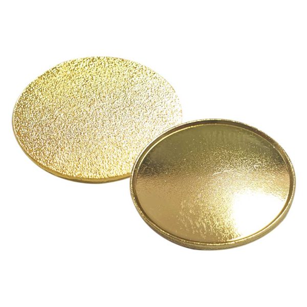50 Gold Round Metal Badges