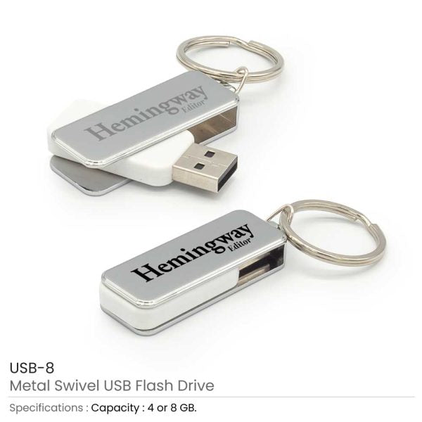 50 Metal Swivel USB with Key Holder - 16 GB