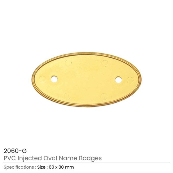50 PVC Injected Oval Name Badges