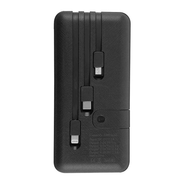 50 Powerbank with Inbuilt Cables in 8000 mAh