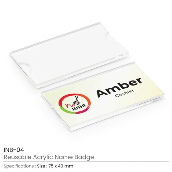 50 Reusable Acrylic Name Badges