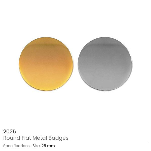 50 Round Flat Metal Badges