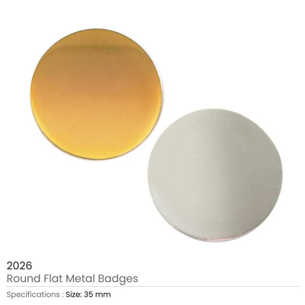 50 Round Flat Metal Badges