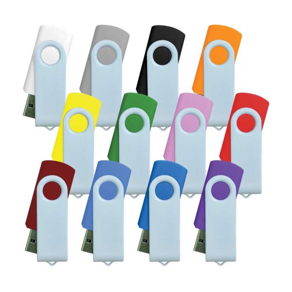 50 White Swivel USB Flash Drives - 32 GB
