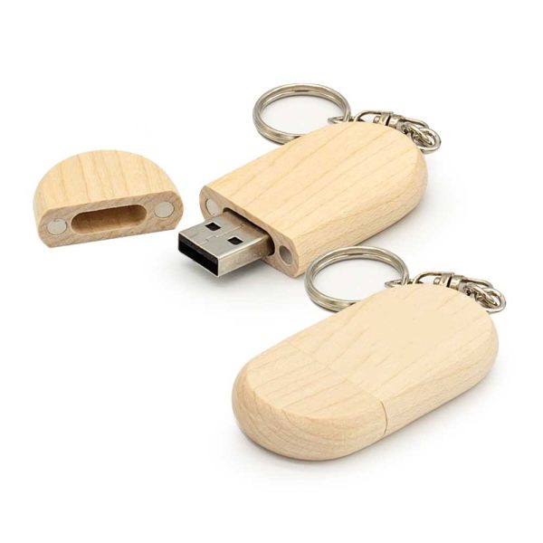 50 Wooden USB with Key Holder - 64 GB