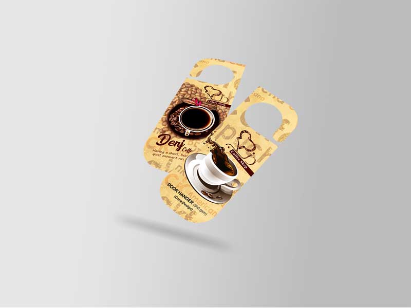 Custom door hanger printing in Dubai - cane design 350gsm by MaxPrint