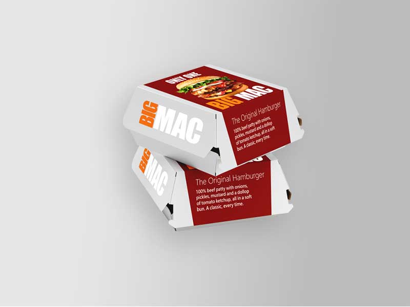Custom printed burger box packaging for restaurants in Dubai