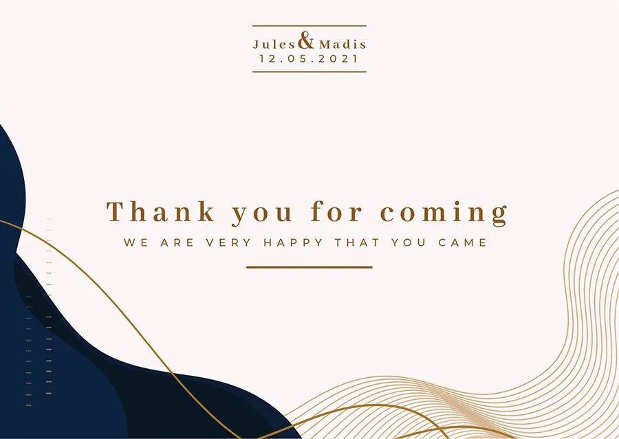 Corporate thank you cards with gold foiling printed in Dubai
