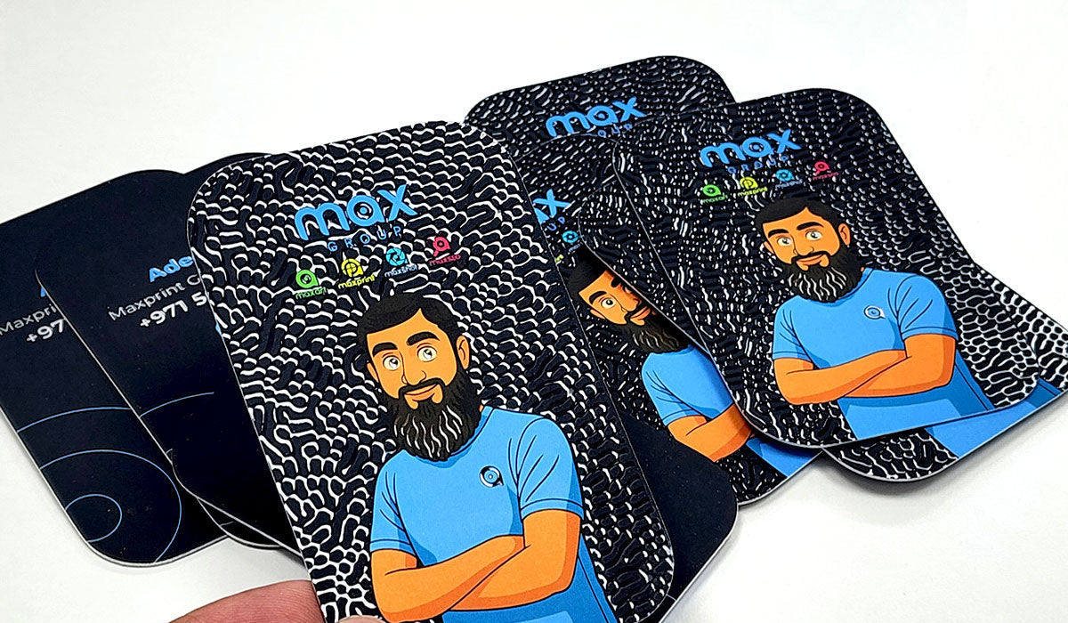 Thick Business Cards, Rounded Corner Spot UV Velvet Lamination 700 gsm