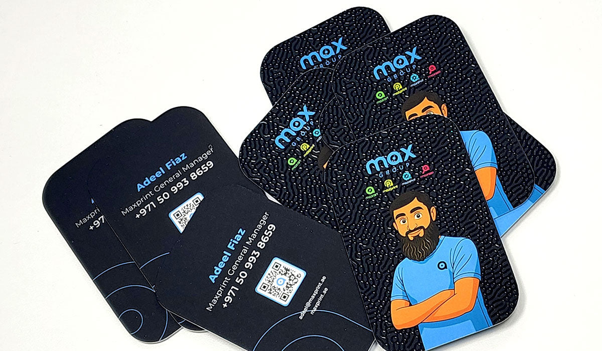 Thick Business Cards, Rounded Corner Spot UV Velvet Lamination 700 gsm