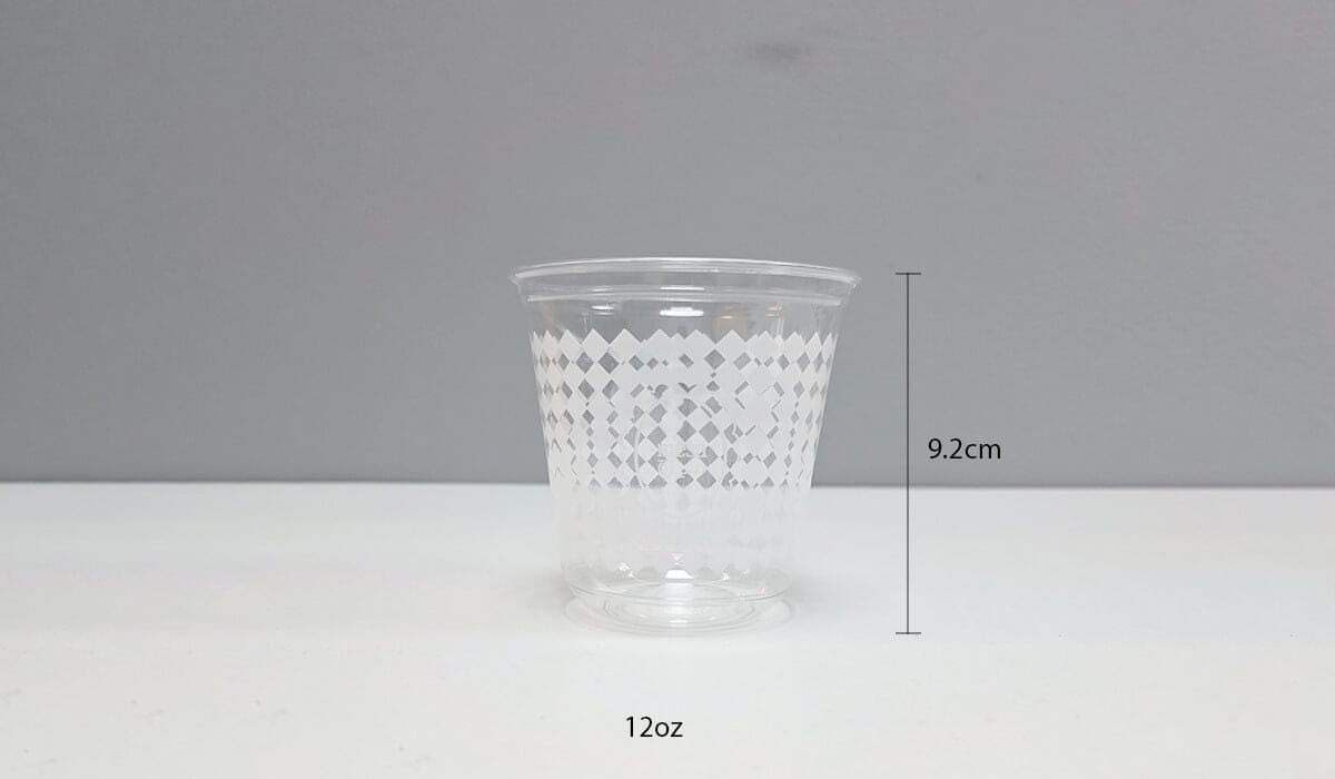 12 oz U-Shape PET Cups with Strawless Lids - With Printing