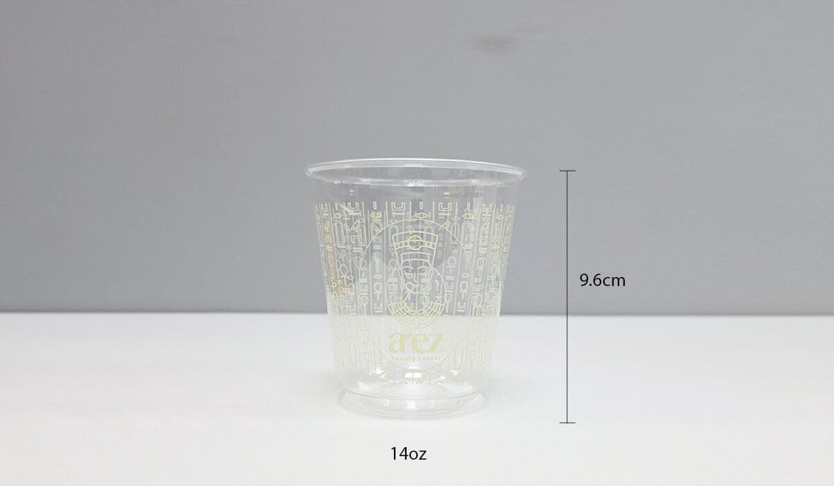 14 oz U-Shape PET Cups with Strawless Lids - With Printing